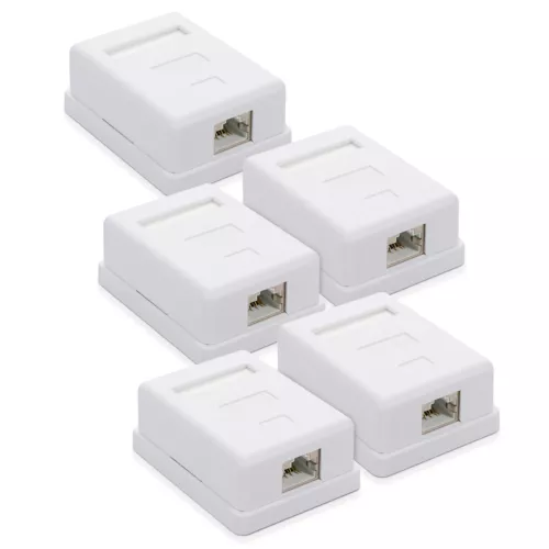 Shielded Surface Mounted RJ45 Network Socket (1 Port) with CAT6A Ethernet Port