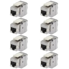 8x Cat6A RJ45 Keystone Jack Shielded Network LAN 180 Degrees 110 Punch Down 8P8C