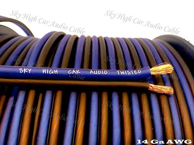 250' feet TRUE 14 Gauge AWG BL/BK Speaker Wire w/ SPOOL Car Home Audio ft