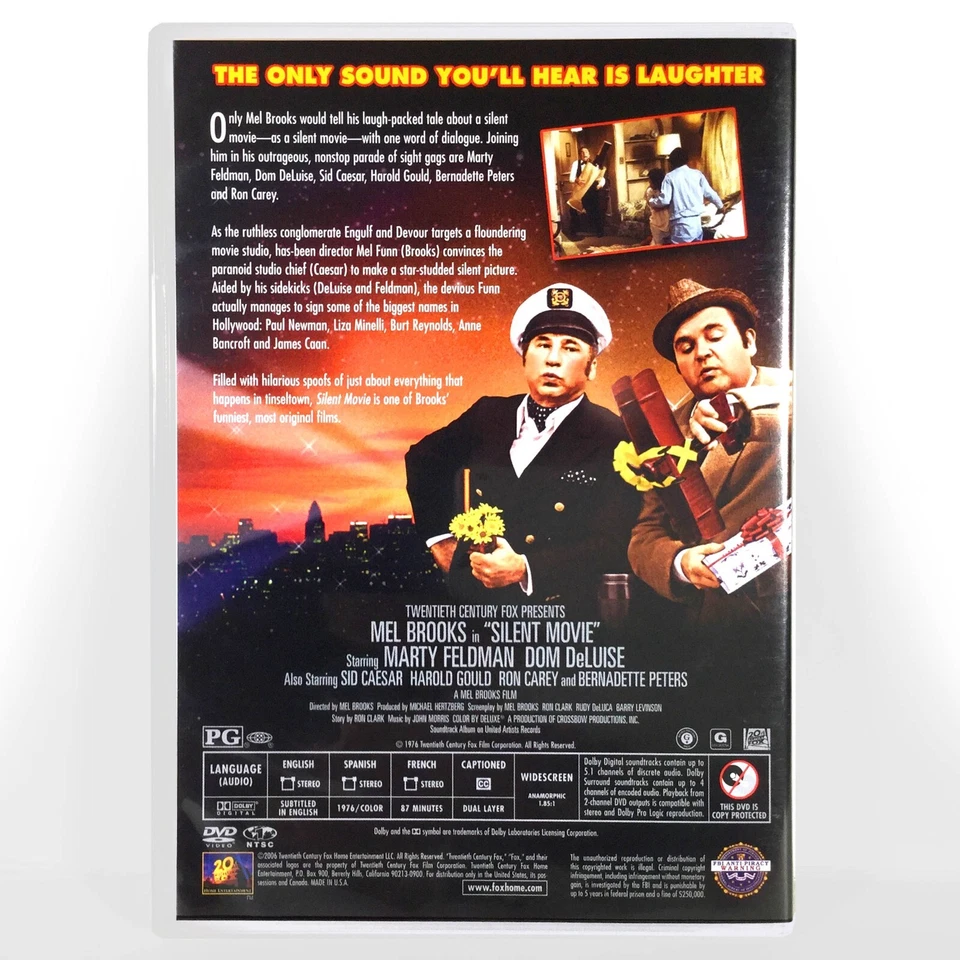 Mel Brooks: Silent Movie (DVD, 1976) Like New! Marty Feldman Bernadette Peters - Image 2 of 4