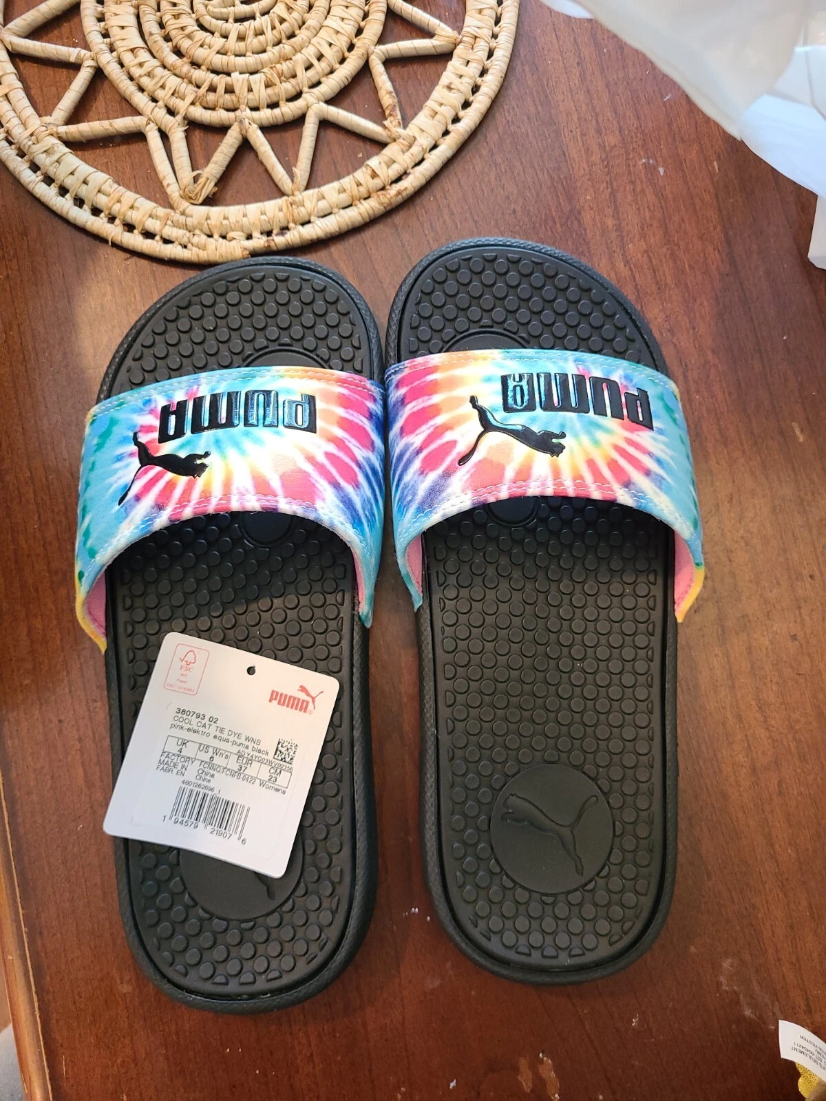 Sandali donna Puma Cool Cat tie dye slide 380793 02 taglia 6 nuovi