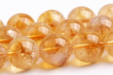 11MM Genuine Natural Brown Yellow Cloudy Citrine Grade AB Round Loose Beads