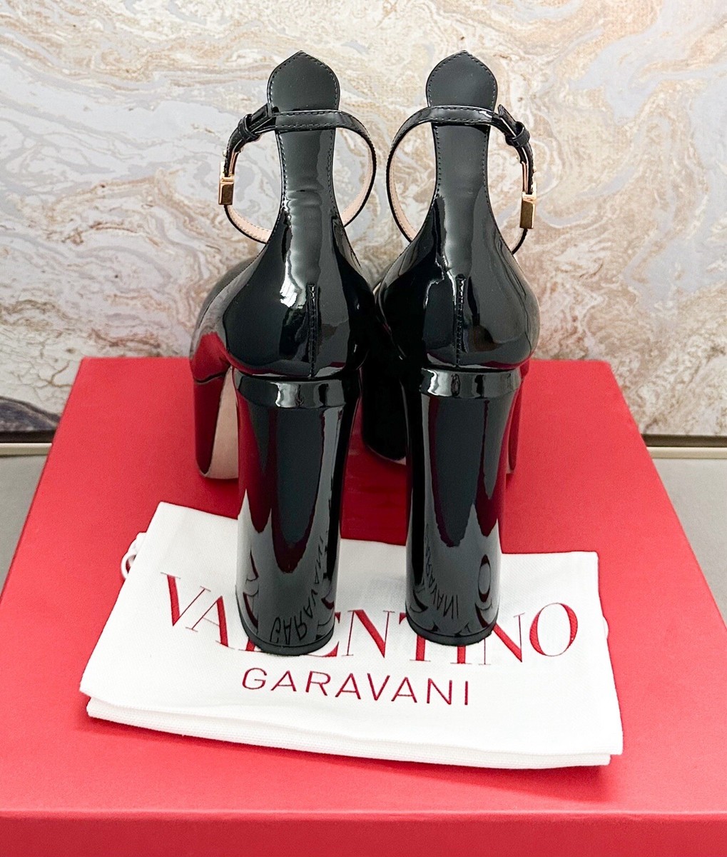 【関税込み】Valentino Garavani ブラック Tan-Go 120 ヒール Tan-Go 155 leather platform pumps in black - Valentino