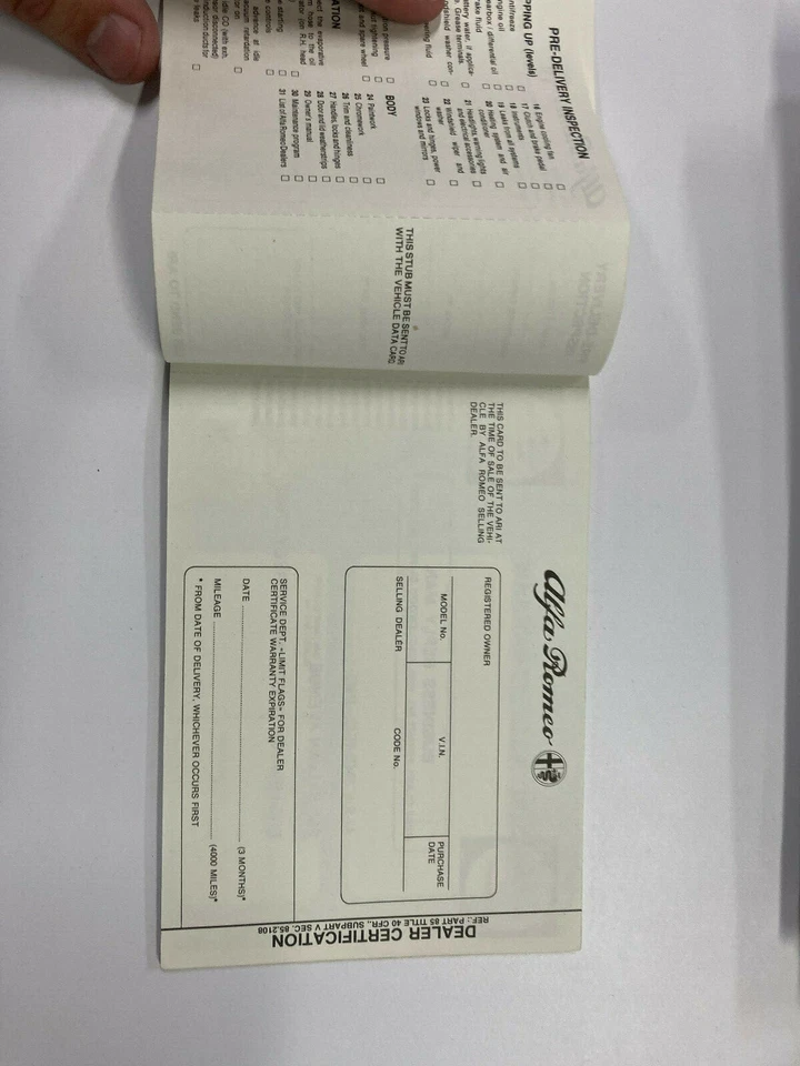 Alfa Romeo Milano 1987  MAINTENANCE PROGRAM BOOK owners manual - Image 3 of 4