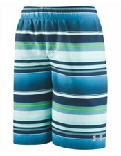 Under Armour Boys Striped Swim Blue/Green Trunks - L 14/16 - NWT - MSRP 38.00
