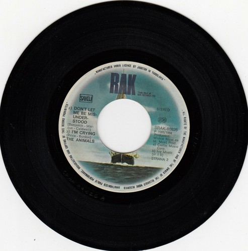 THE ANIMALS THE HOUSE OF THE RISING SUN 1972 RECORD YUGOSLAVIA 7" PS - Picture 4 of 4