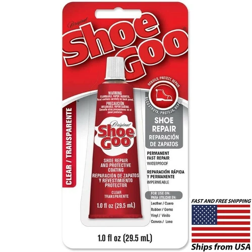 SHOE GOO Adhesive Clear 1 Oz Fast Repair Glue For Leather Rubber Vinyl Canvas