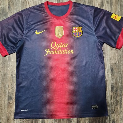 2013 Nike Barcelona Home Soccer Jersey Lionel Messi Men XL