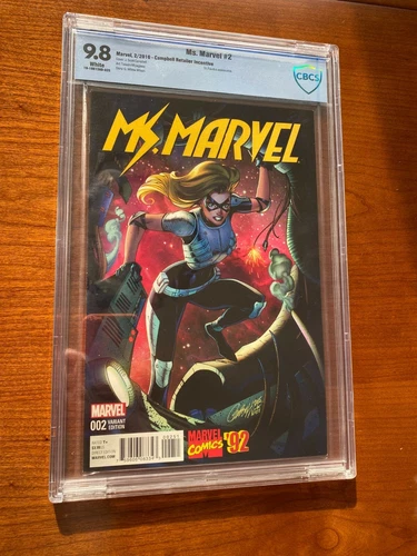 MS. MARVEL #2 CAMPBELL VARIANT NM   2016 CBCS 9.8 WHITE PAGES