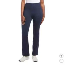 Jockey Womens Yoga Pants Navy Blue Studio Flare Pant Pockets Heavyweight Active
