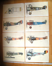 Poster Bilder Flugzeuge 1. Weltkrieg 8 St&uuml;ck  (1593)
