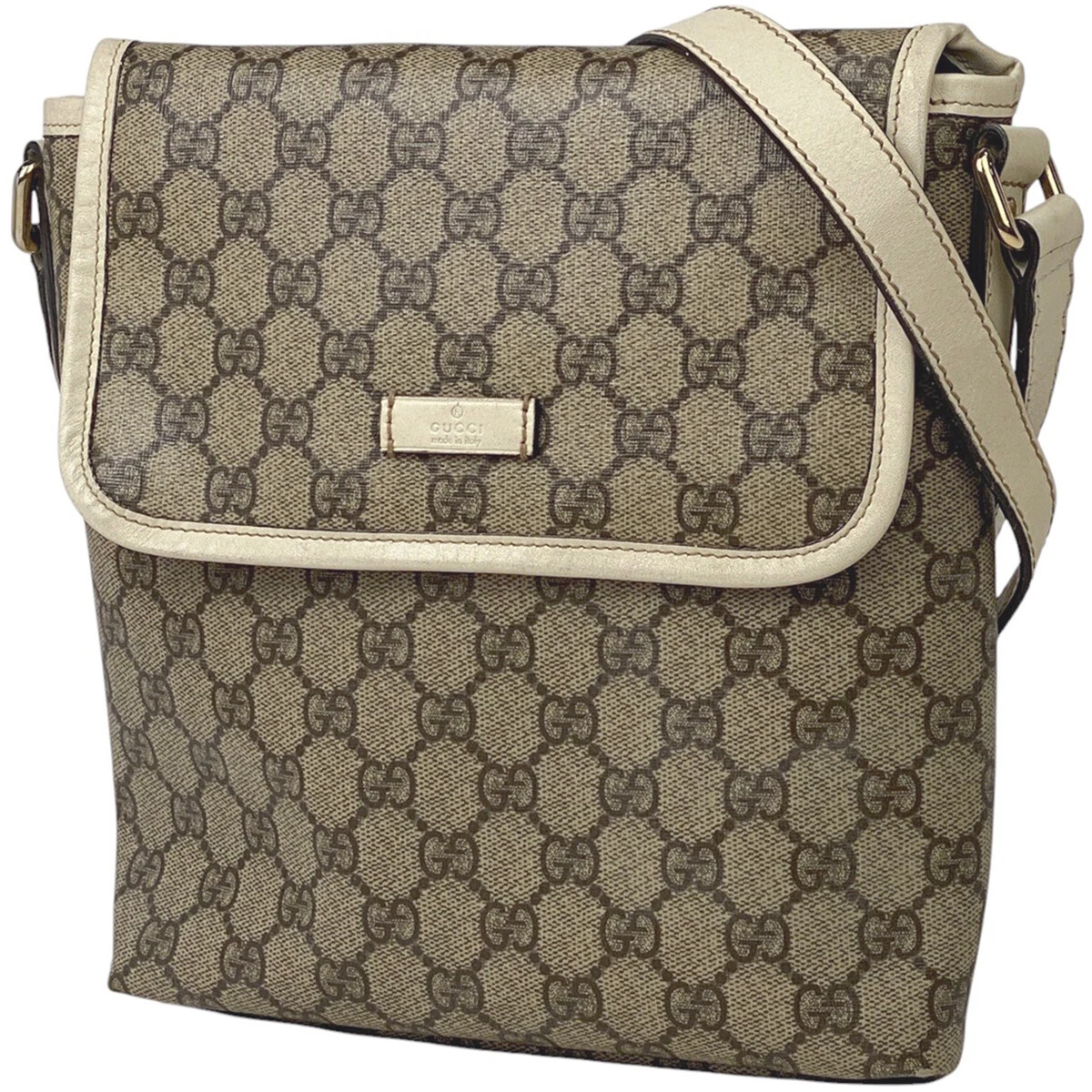 GUCCI GG Motif Sac à Bandoulière Crochet Bandoulière Sac à Bandoulière Toile enduite Bei...