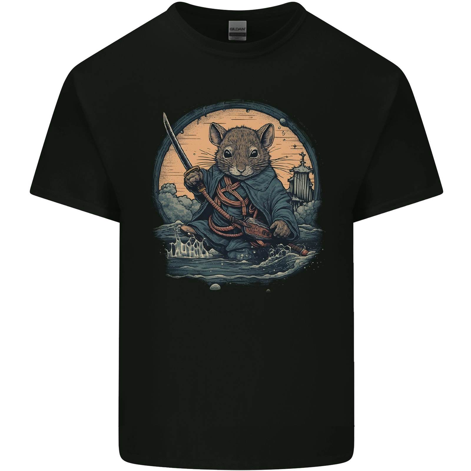 A Fantasy Samurai Mouse Mens Cotton T-Shirt Tee Top