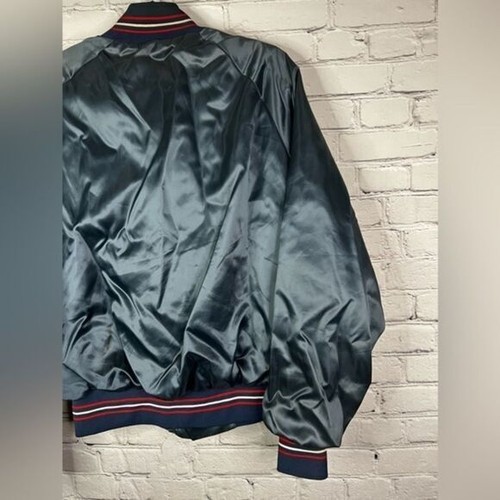Bomber Bud Light vintage anni 80/90 blu raso nylon giacca varsity taglia media - Foto 5 di 13