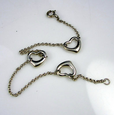 Tiffany & Co Classic ELSA PERETTI Sterling Silver Three Open Heart