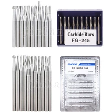 Dental Inverted Cone Carbide Burs 19MM 25MM Friction Grip FG # 2 3 4 5 330 556