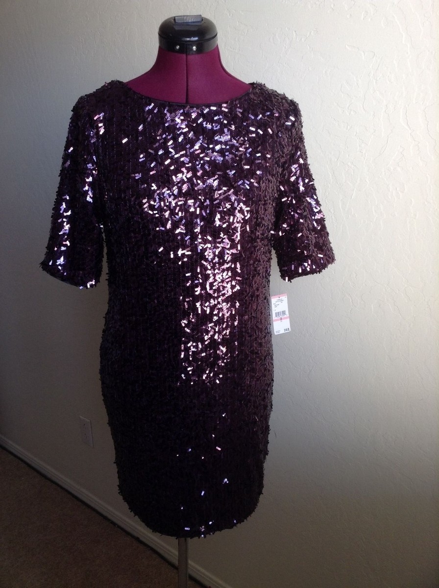 rachel roy purple dress Rachel Roy Lydia Mock Neck Mesh Dress in Purple