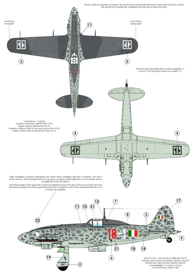 TAURO MODEL TM32/542 MACCHI M.C.205 - AERONAUTICA NAZIONALE REPUBBLICANA 1:32 - Immagine 4 di 4