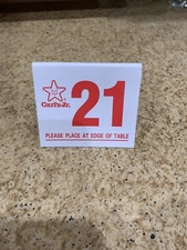 Classic Carl's Jr Table Tent Number Sign 21