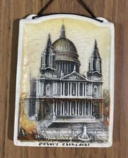 Antique Arthur Osborne Ivorex Plaque - St Paul's Cathedral   11.5 X 8.5 cm  VGC 