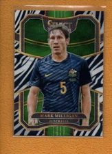 Mark Milligan 2017-18 Panini Select Terrace Zebra Prizm #98 Australia /25
