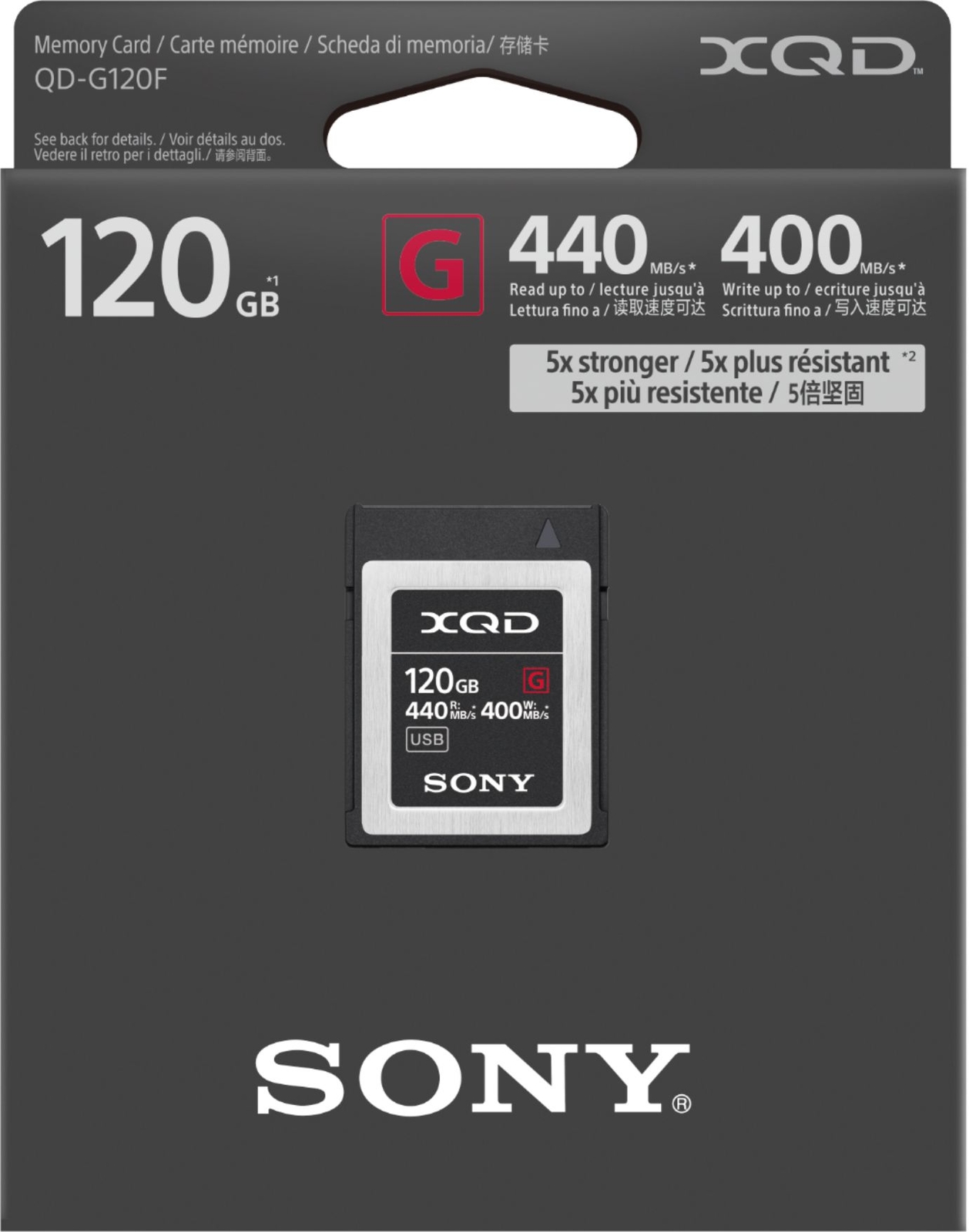 Карта памяти Sony - QDG120F/J XQD объемом 120 ГБ