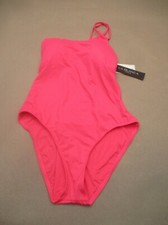 NWT LA BLANCA Size 12 Womens Pink Lined Wireless One-Piece Swimming Suit 9Q