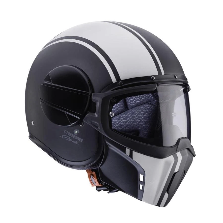 de motocicleta Caberg Ghost Legend cara jet con negro blanco |