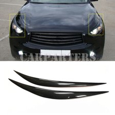 2x For Infiniti Fx35 Fx37 Fx50 Qx70 Carbon Fiber Headlight Eyebrow Eyelid Cover
