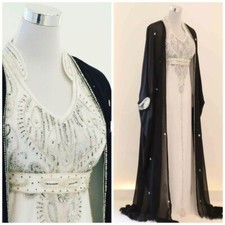 Eid Moroccan Long Ramzan Farasha Dress Dubai Abaya Hand Work Gown Kaftan SALE