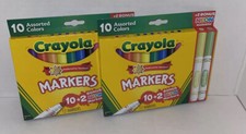 Crayola Markers 10 Assorted Colors Plus 2 Bonus Neon Lot Of 2. Bright Bold Color