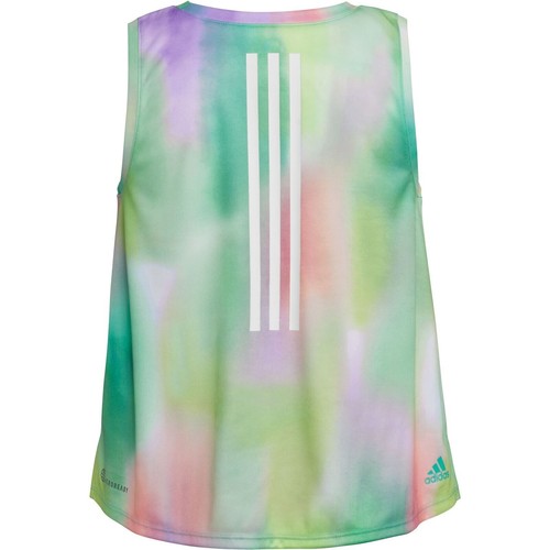 new adidas girls STRIPE BACK PERFORMANCE Tank Top Youth sz XL (14-16y) logo tee - Picture 2 of 3