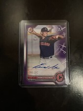 2022 Bowman Franco Aleman Purple 1st Auto 89/250 Cleveland Indians PPA-FA