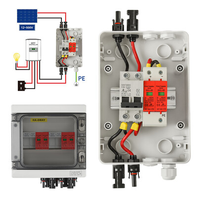 Solar Anschlusskasten Photovoltaik DC 1-2-strings Überspannungsschutz 0% MwSt.