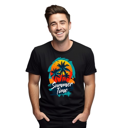 Summer_65 - Camiseta Palm Trees Vibes, 100% Algodón, Divertida Camisa de Playa, Unisex Des - Imagen 7 de 46