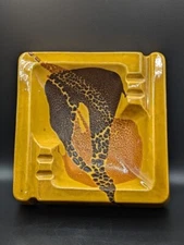 Vintage Haeger 2124 Ash Tray - Large - Gold/Brown/Orange 