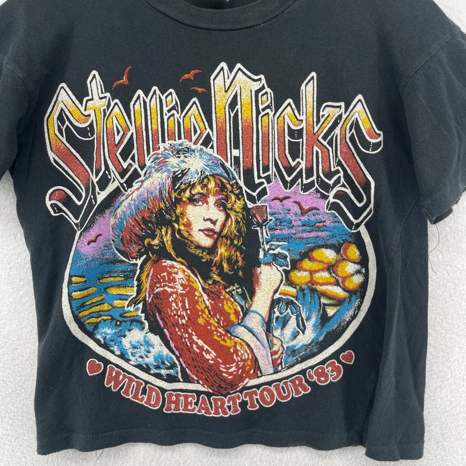 STEVIE NICKS 衬衫 M '83 Wild Heart Concert Tour Fleetwood Mac 单针复古 — 第 3/4 张图片