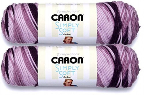 Caron Simply Soft Bulk Buy Ombres GRAPE PURPLE Yarn (2-Pack) ~ 5 oz. Skeins - 第 1/4 張圖片