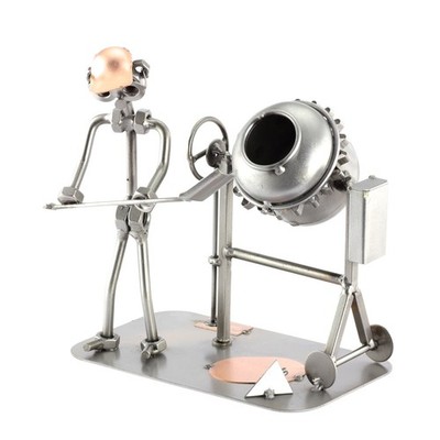 Steelman24 Builder Nuts and Bolts Metal Sculpture Handmade Germany Figurine