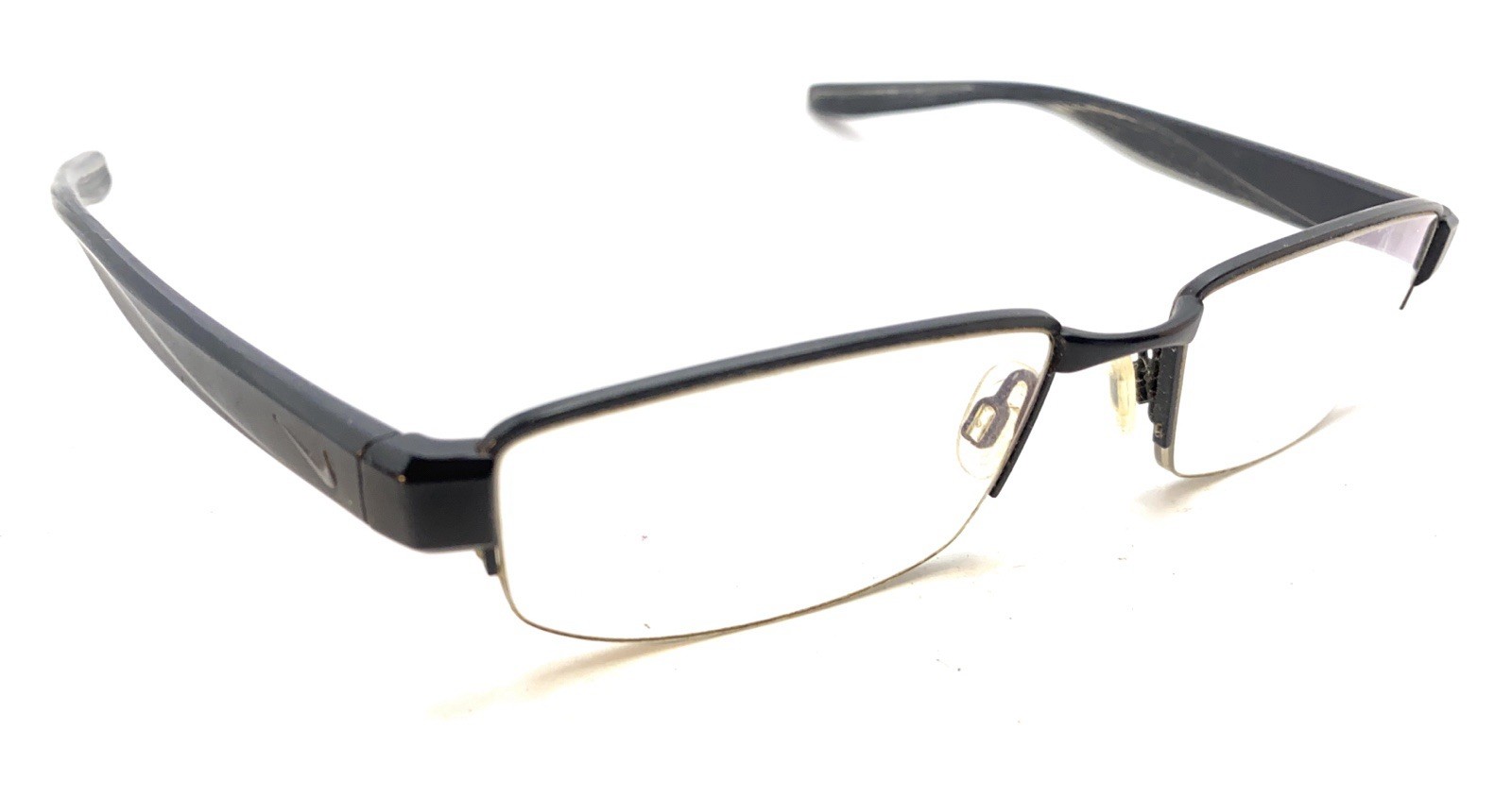 Nike  8170 002 Black Half Rim Metal Eyeglasses Frames 55-18 140 Men Women Sport