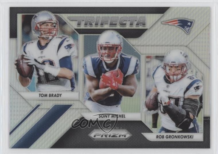 2018 Panini Prizm Trifecta Rob Gronkowski Sony Michel Tom Brady #TRI-NE 17f1