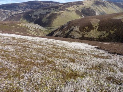 Foto A3 Moorlandschaft über Kokosnuss Nathrach mit Glen Avon jenseits von Geal Charn \ c2011