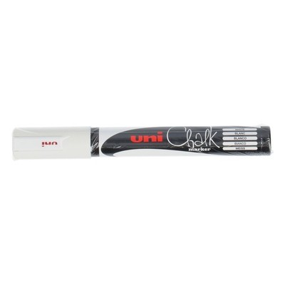 uni Chalk Kreide Stift Weiß ChalkGlass Marker Medium Bullet Tip PWE-5M Tafel