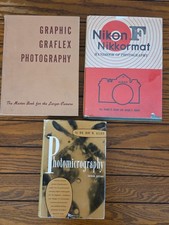 Lot Of 3 Vintage Photography Books: Graphic Graphlex Photomicrography Nikon HCDJ