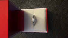 Engagement Ring Sterling Silver Total Heart Cluster 0.10ct Diamond Ring