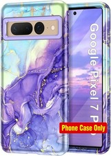 for Google Pixel 7 Pro Case, Marble Pattern 3 in 1 Heavy Duty Shockproof Cover