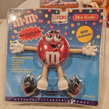 M M's Vintage Radio Shack RED M M Mini Portable Radio FM/AM with Headphones