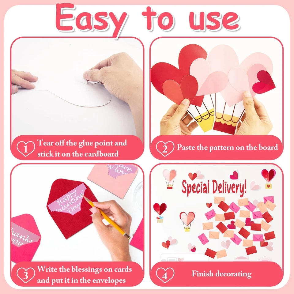 144pcs Valentine’s Day Bulletin Board Classroom Decorations Set Special Deliv... - Image 4 of 4