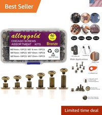 Leather Kit, 90 Sets, 6 Sizes M5 X 4-12 Screw Rivets, DIY Leather Craft, Bo...