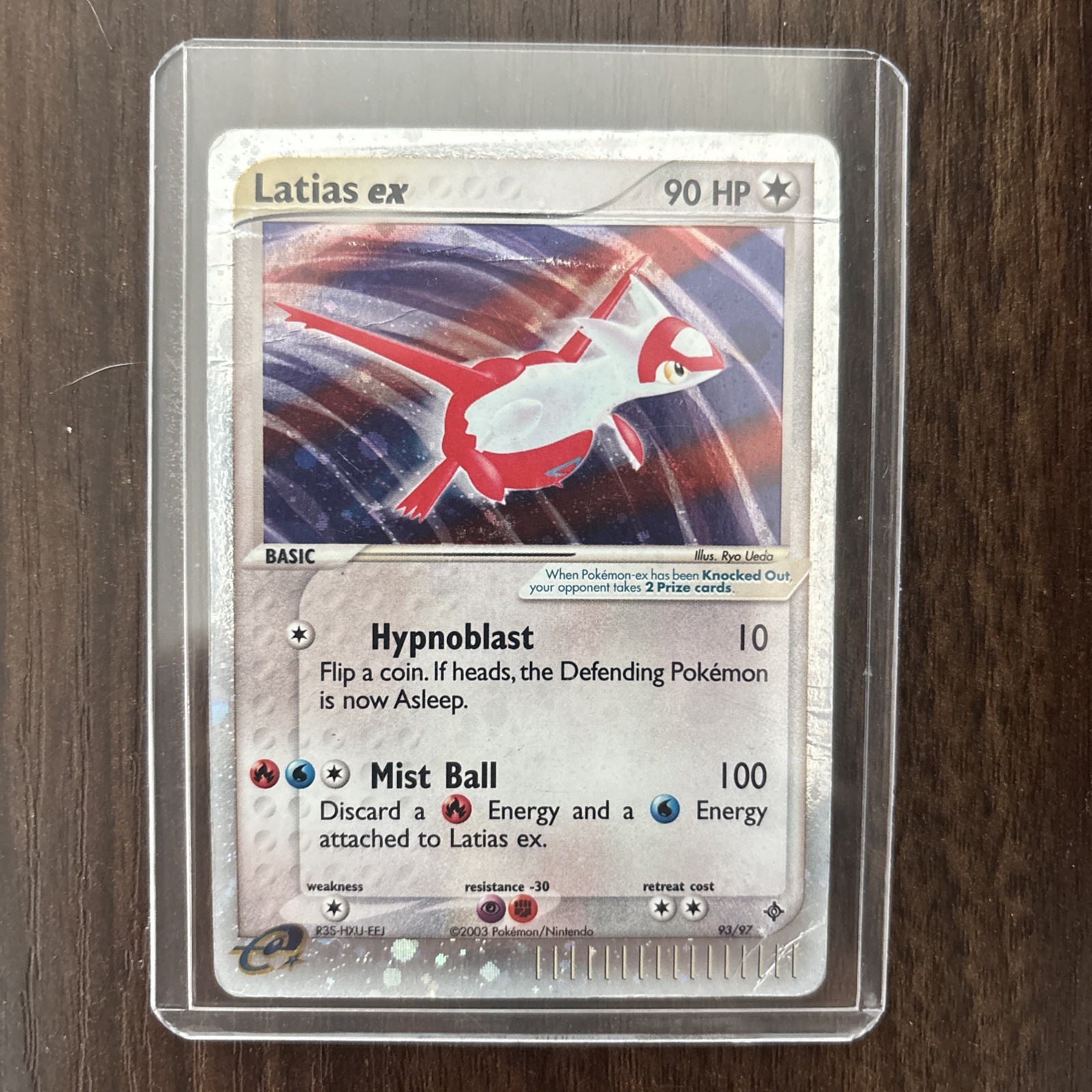 Latias ex 93/97 2003 EX Pokemon Card TCG Holo Rare - Used/Creased
